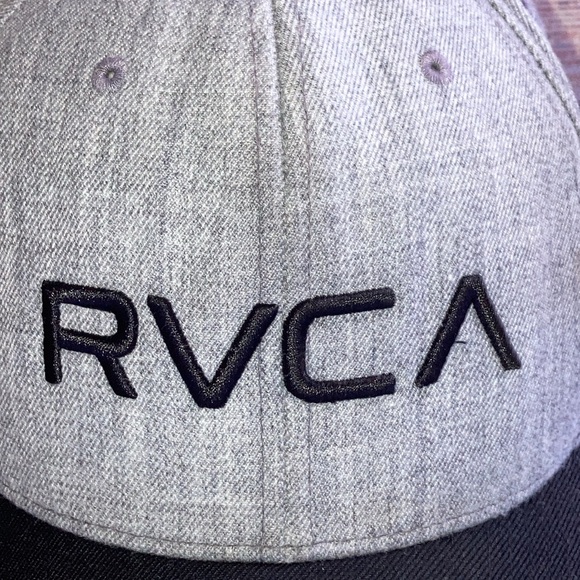 Pre Owned RVCA Snapback Hat Men's Unisex Cap Gray Black Logo - Picture 3 of 10